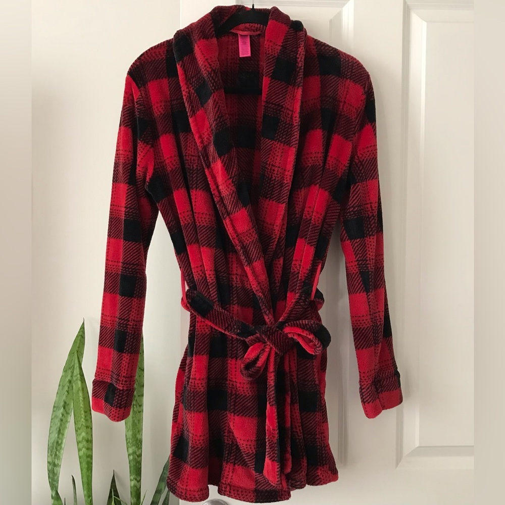 La SENZA Buffalo Plaid Plush Robe